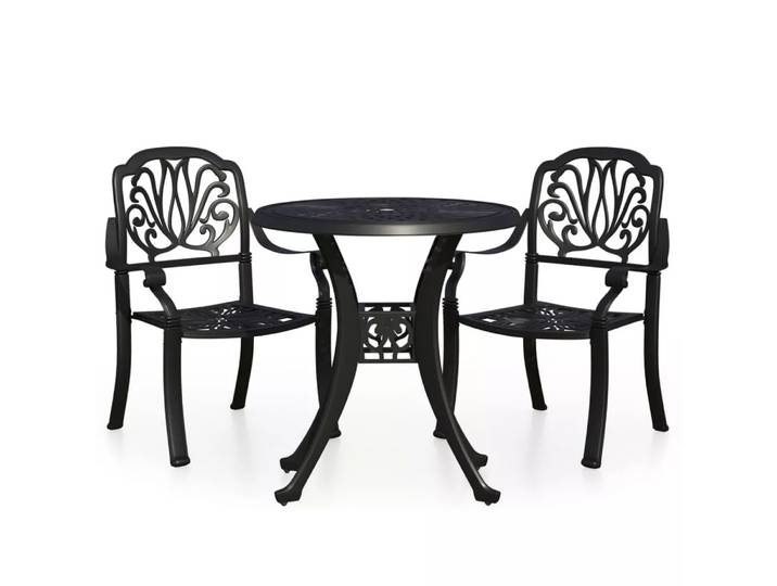 VidaXL - Bistroset aluminium, One Size, Schwarz