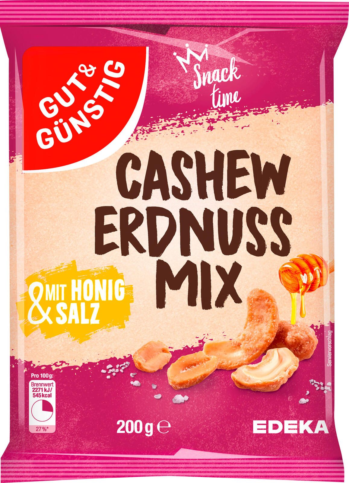 GUT&GÜNSTIG Cashew-Erdnuss-Mix Honig & Salz 200,0 g 2762598009