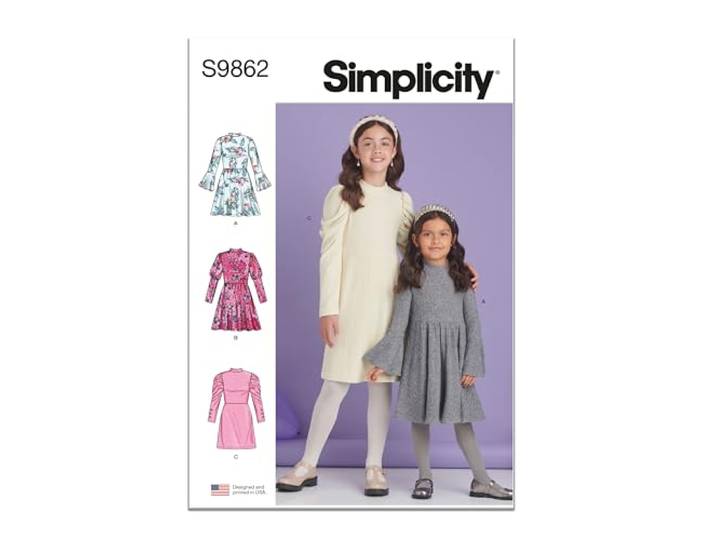 SIMPLICITY SS9862HH Gebreide kinder- en meisjesjurken HH (3-4-5-6)