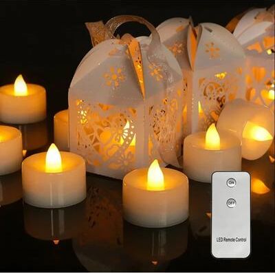 Inspired Living Color Changing LED Tea Lights With Remote And Timer Flameless Candles For Home And Outdoor Decor model B 30pcs