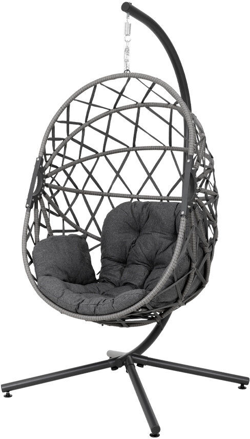 Bloomsbury Market Outdoor Hanging Chair with Cushion Grey 203cm H X 90cm W X 203cm L