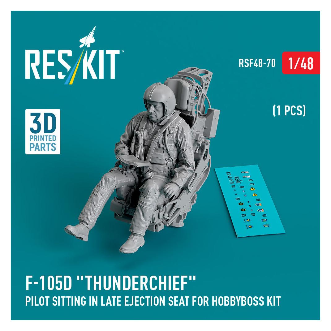 ResKit F-105D Thunderchief pilot sitting in late ejection seat for HobbyBoss kit (1 pcs) (3D Printed) (RSF48-0070)
