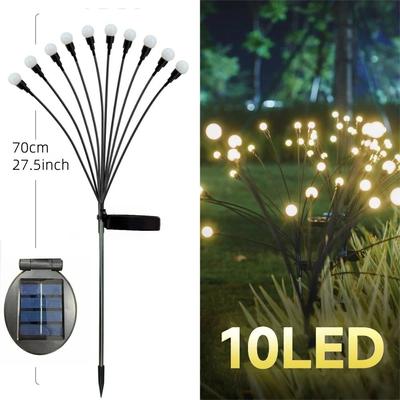 Uplift Picks Outdoor Solar Firefly Garden Lights Create Swaying Glow Every Night Naturally warm (10 Led) 1 Pc