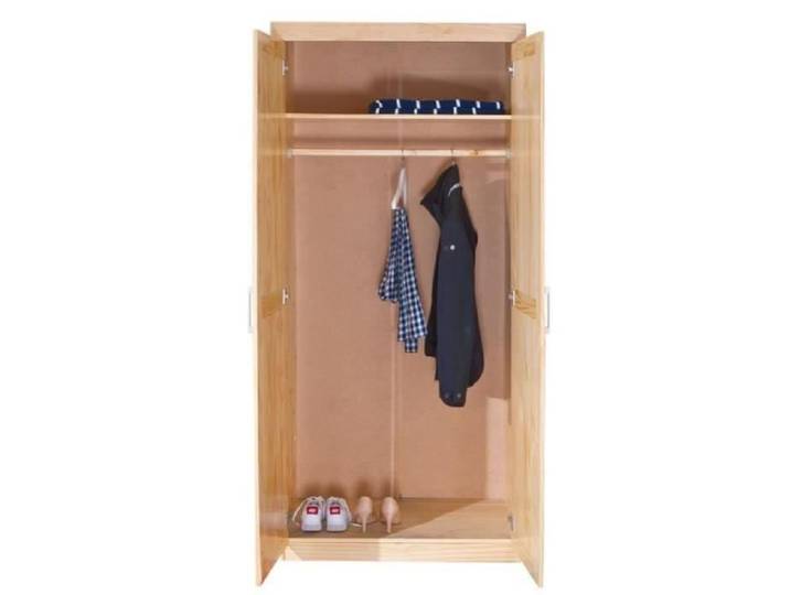 Armoire 2 Portes Bois Massif  Angel  190cm Naturel