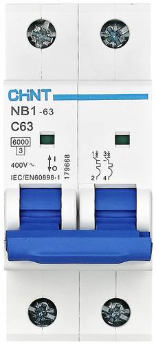 Chint 179666 NB1-63 2P C50 6kA DB Leitungsschutzschalter 2polig 50A 240 V, 415V