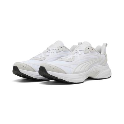 Sneaker PUMA "SOFTRIDE ESCALATE", Herren, Gr. 38,5, weiß (puma weiß, feather gray, puma schwarz), Textil, unifarben, Schuhe Sneaker, für vielseitige Aktivitäten, atmungsaktives Obermaterial aus Textil
