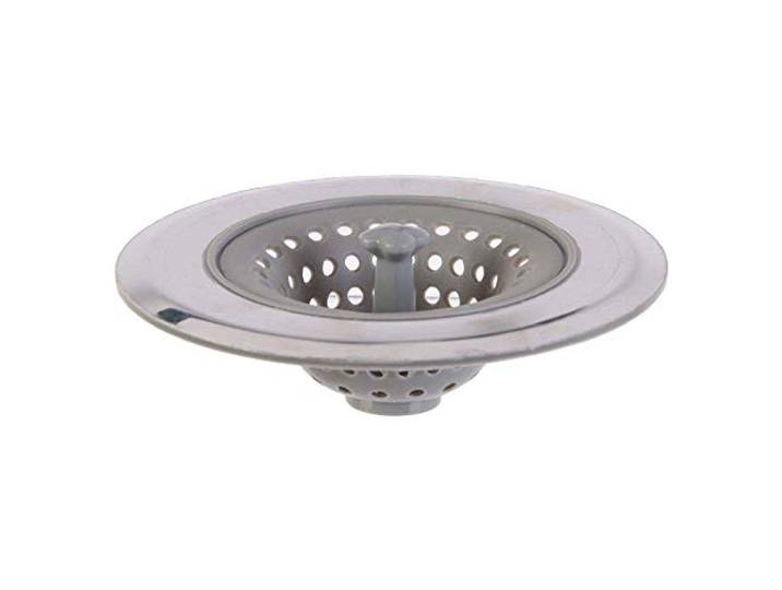JE CHERCHE UNE IDEE Filtre d'Évier en Silicone et INOX Anti-Résidus Gris Silicone et inox\, filtre d'évier\, 11x11x4 cm\, système de vidange intégré\, retient les résidus\, cuisine\, gris