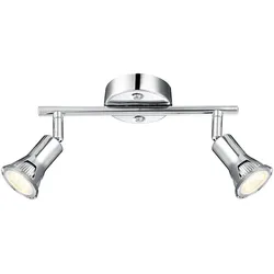 LED Deckenstrahler Deckenlampe Metallschirm Stanzung Chrom L 25 cm Wohnzimmer