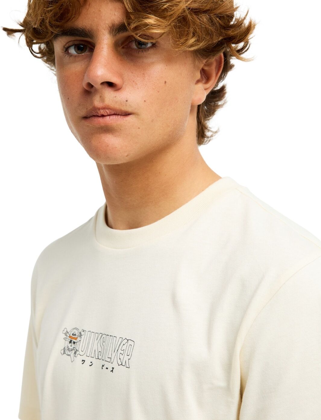 T-Shirt QUIKSILVER "One Piece Wanted", Herren, Gr. S, beige (bone weiß), Obermaterial: 100% Baumwolle., Shirts T-Shirt bone weiß S