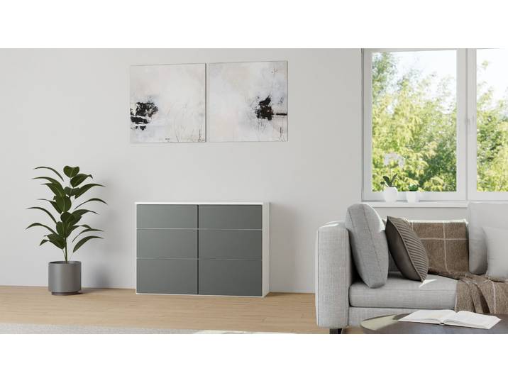 Geräumige Schubladenkommode MDF Beschichtet MDF Weiß matt