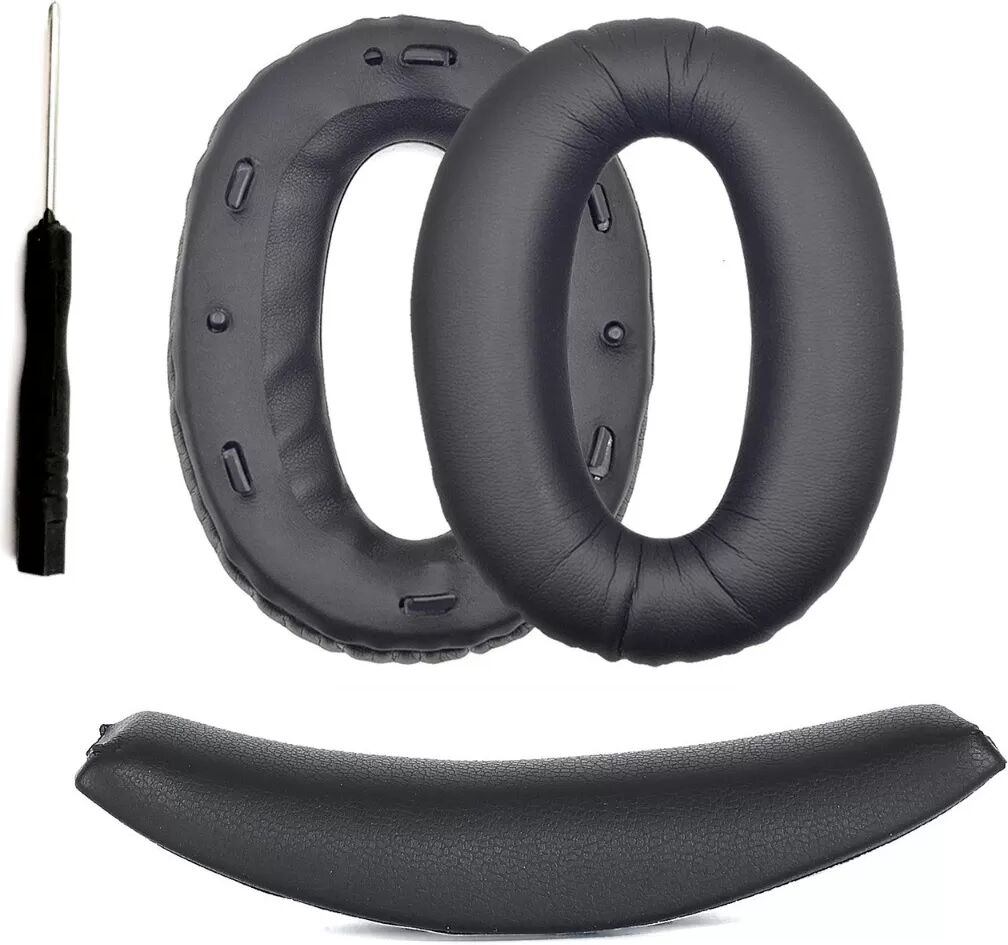 INF Ersatz-Ohrpolster und Kopfband-Set kompatibel mit Sony WH-1000XM2 / MDR-1000X - Reparaturteile Schwarz