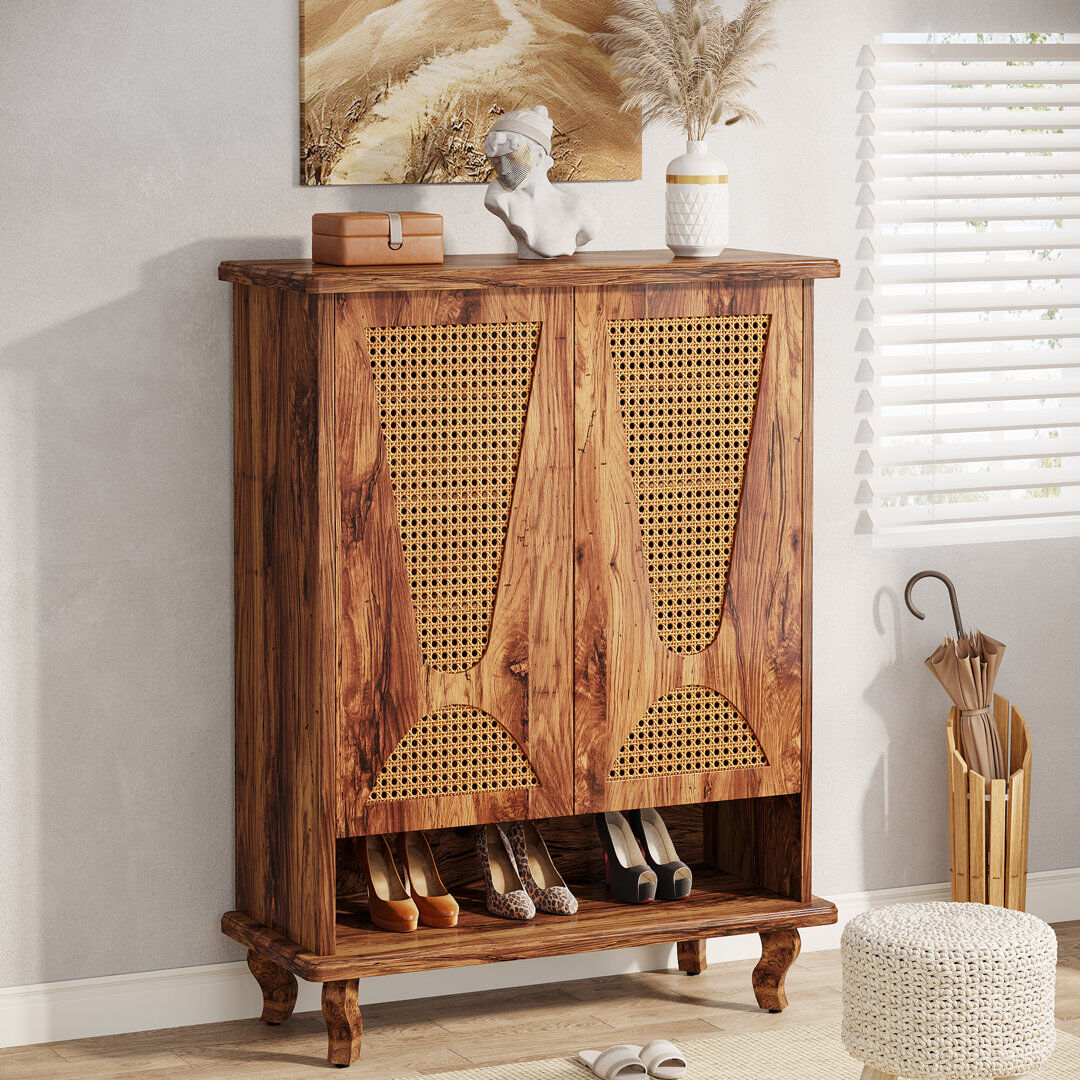 Blue Elephant 20 Pair Shoe Storage Cabinet Brown 20