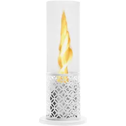 Divina Fire Bioethanol-Tisch-Biokamin TOLOSA Weiß D20 x H49,5 innen außen