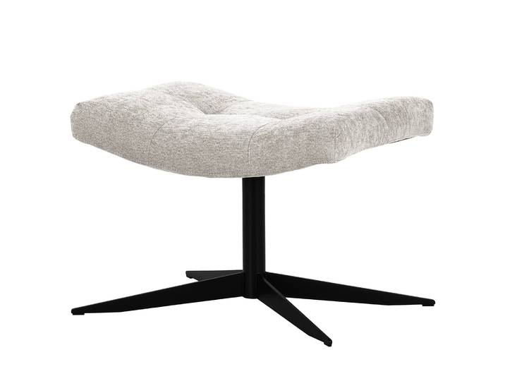 Polsterhocker Mandes 67 x 47 x 50cm Beige Flachgewebe Tora: Steingrau