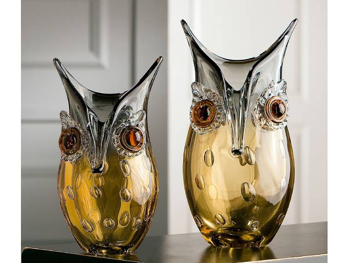 Vase Hibou 14 x 27 x 12cm Jaune