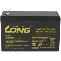 Kung Long WP7-12(28W)/F1 12V 7Ah AGM Bleiakku F1 4,8mm VdS