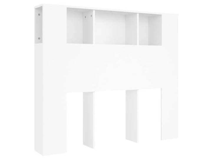 GHVBNMF Kopfteilschrank Weiß 120 x 18,5 x 102,5 cm Regal Praktisches Wandkopfteil mit 5 offenen Fächern für das Schlafzimmer. Bietet geordneten Platz direkt am Bettrahmen.