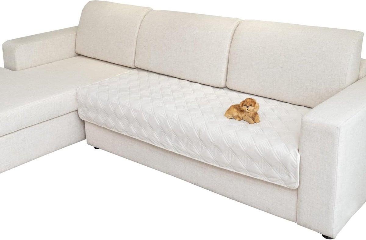 Wit Sofahoes L-vorm - Anti-slip Bankhoes voor Bescherming van je Meubels - 1 stuk
