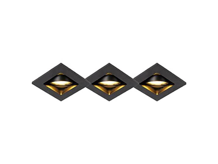 Qazqa spot encastré spot de plafond encastré noir carré 10cm Qure Compatible avec ampoules LED\, lot de 3