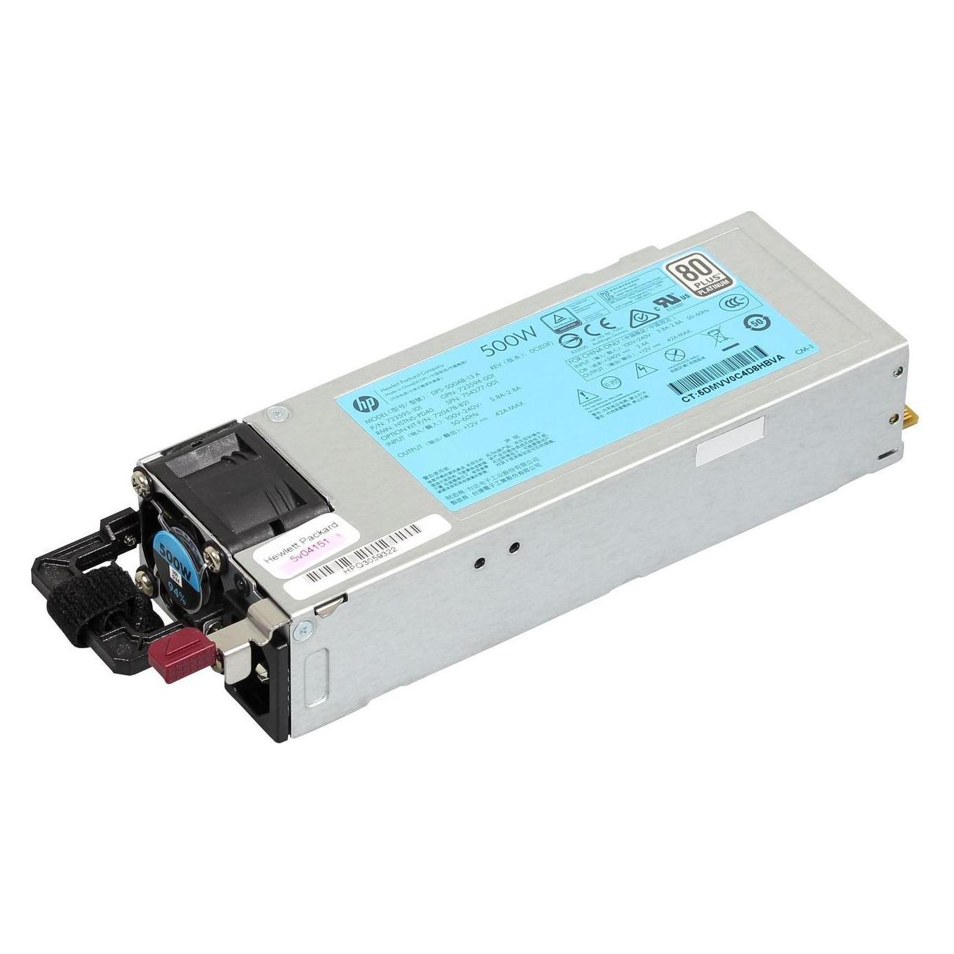 HPE 500W Flexible Slot Platinum Hot Plug Power Supply 500W Grau (500 W) (754377-001)