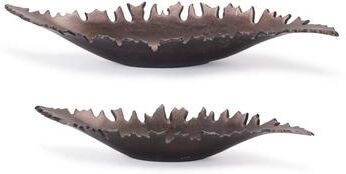 Melrose International Aluminum Leaf Bowl (Set of 2)