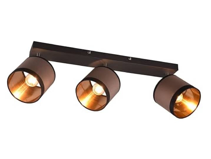 Reality Leuchten Spot bar Davos R81553041\, taupe-noir métal chromé tissu gris/blanc\, sauf 3x E14