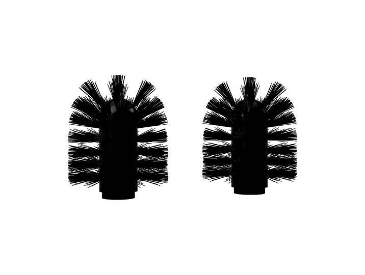 Nichba Nichba tête de brosse de toilette Noir, lot de 2