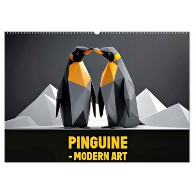 PINGUINE - modern Art (Wandkalender 2027 DIN A2 quer), CALVENDO Monatskalender