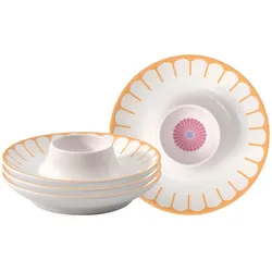 Villeroy & Boch Fleur Couleur Eierbecher, 4 Stück, Eierbecher, Mehrfarbig, Weiss, Gelb