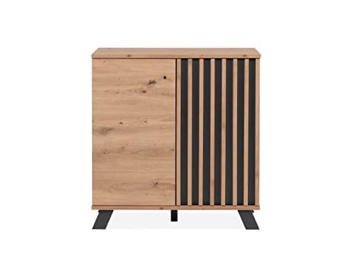 möbelando Kommode >Medan< (BxHxT: 80x85x40 cm) in Artisan Oak/Anthrazit