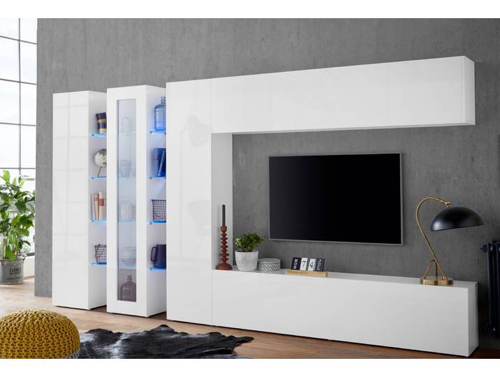 Lowboard HOME AFFAIRE Maruska , weiss (weiß hochglanz), B:180cm H:40cm T:30cm, Sideboards, Lowboard
