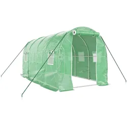 vidaXL Gewächshaus mit Stahlrahmen Grün 8 m2 4x2x2 m