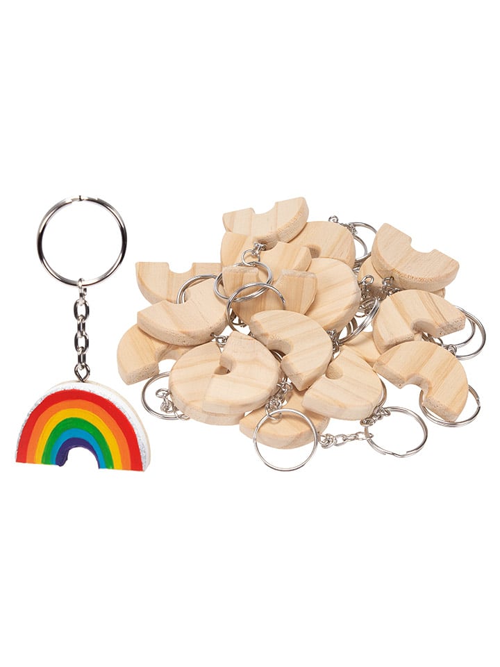 SUNNYSUE 24tlg. Bastelset "Schlüsselanhänger Regenbogen" in Natur - onesize