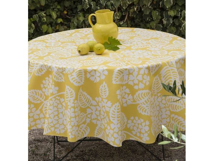 Nappe enduite jaune ronde diam 160 cm