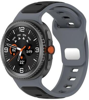 Everyday Crate Samsung Galaxy Watch8 Classic Silicone Watch Band Dual Color Adjustable Sport Strap grey Black
