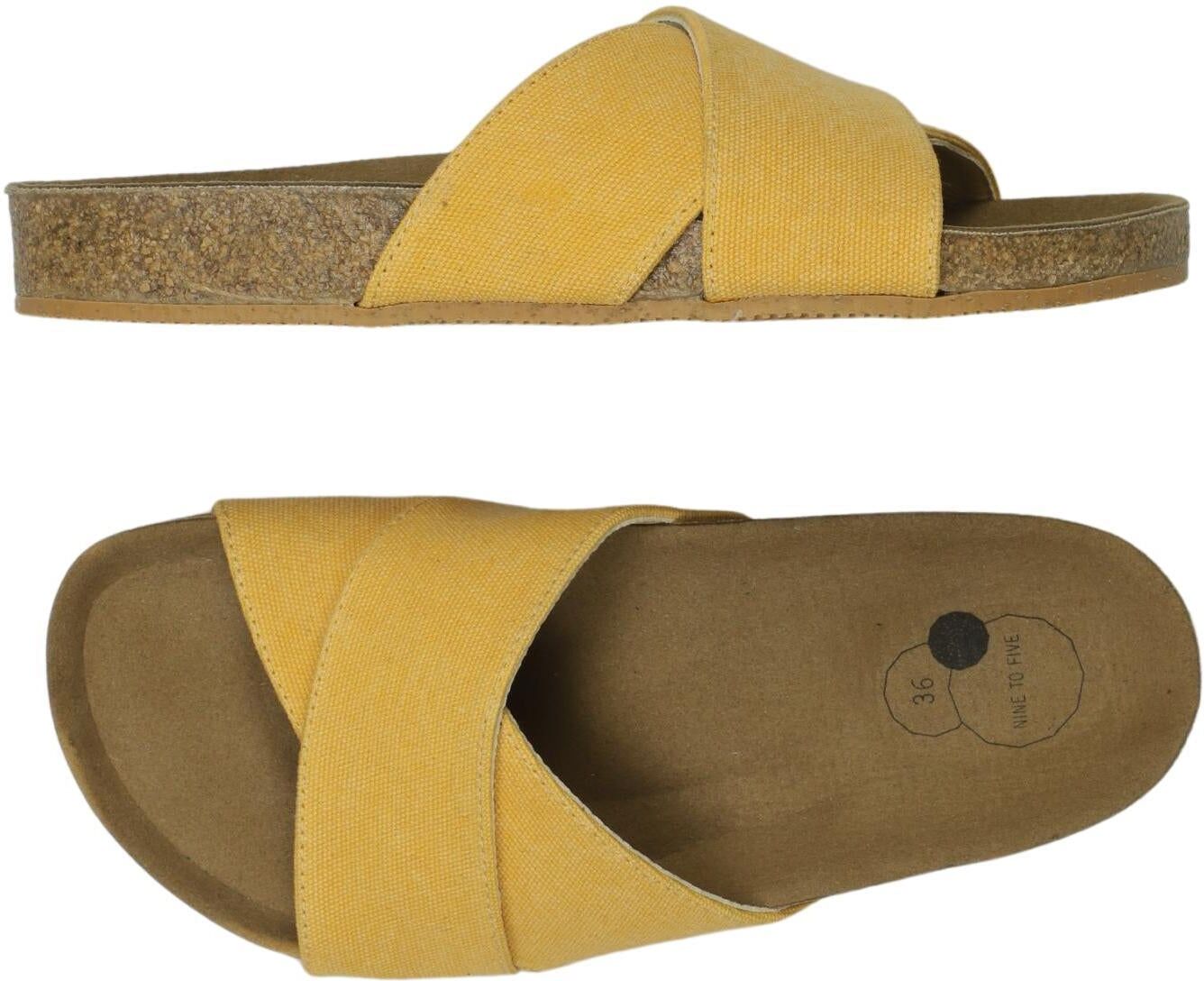 Nine to five Damen Sandalen, Gelb, Gr. EU 36, kein / Etikett - Second Hand