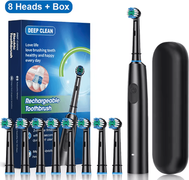 Inspire Essentials CleanSpin Pro Electric Toothbrush Rotary Rechargeable With Soft Brush Heads d