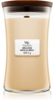 Woodwick Vanilla Bean vela perfumada com pavio de madeira 609.5 g. Vanilla Bean