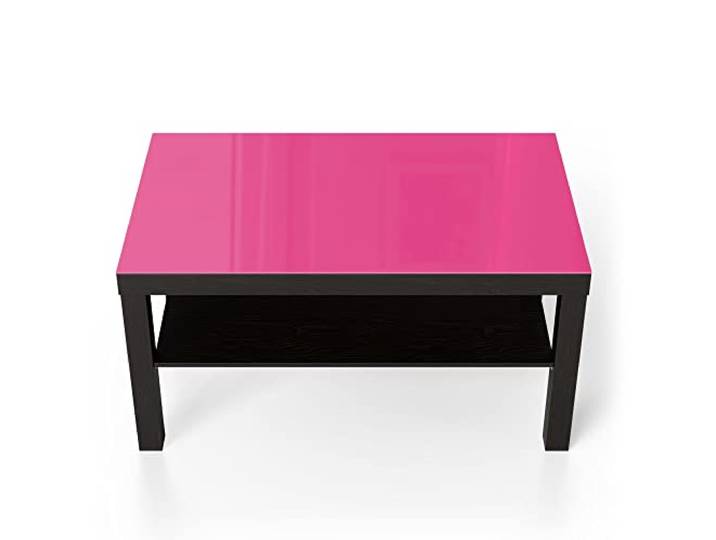 DEQORI Glastisch schwarz groß 90x50 cm Unifarben - Rosa ausgefallener Beistelltisch aus Glas Hochglanz Couchtisch fürs Wohnzimmer moderner Couch Tisch mit Design