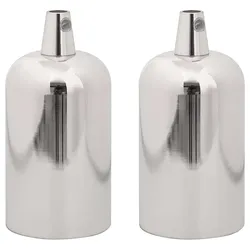 vidaXL Lampenfassungen 2 Stk. Satin-Nickel E27