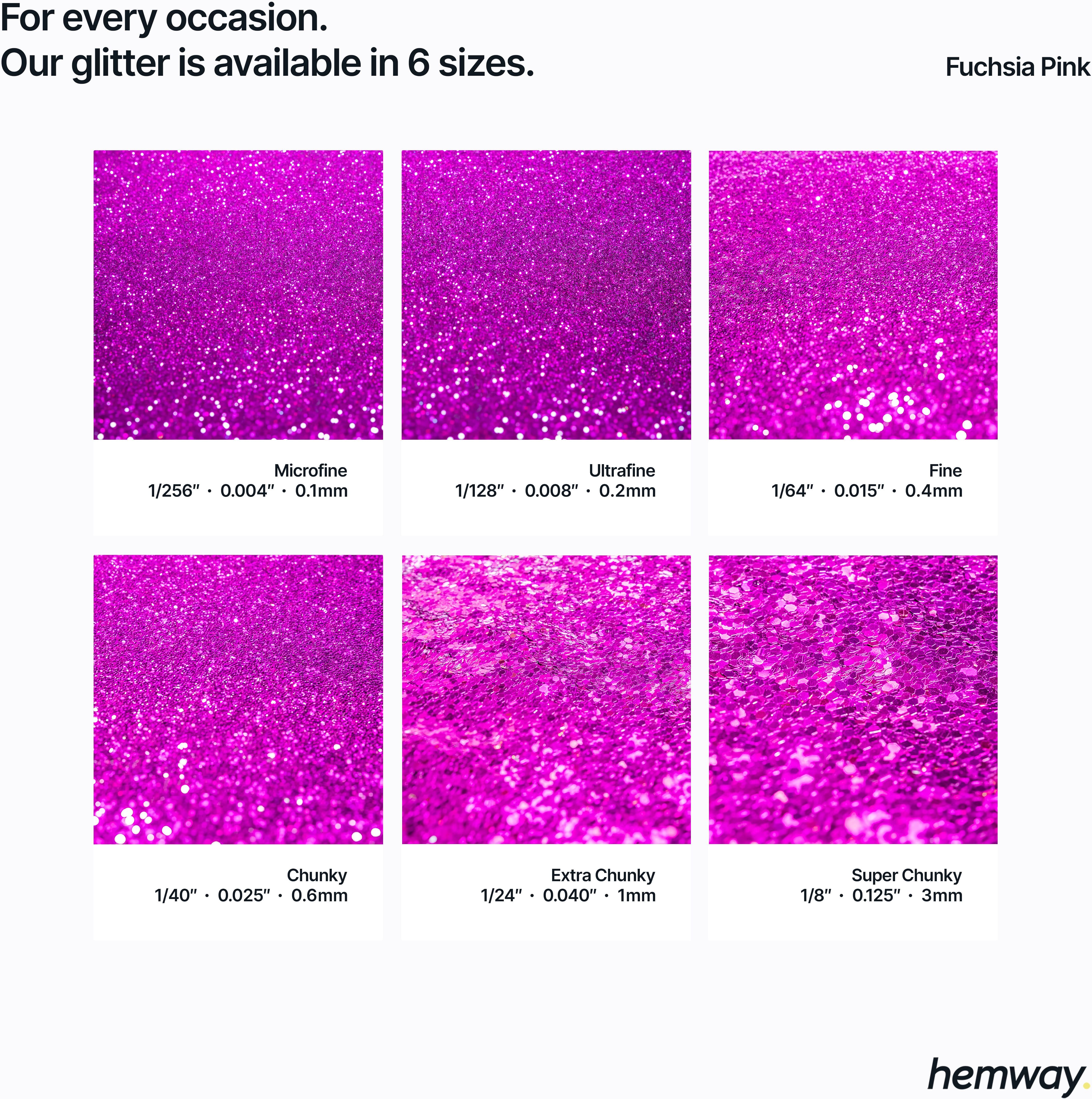 Hemway Glitter Ultra Sparkle 100g / 3.5oz   Fuchsia Pink   Cosmetic, Festival, Crafts - Fuchsia Pink - Fine 100g