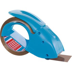 Tesa Packbandabroller 51112 Pack n Go blau, bis 50mm x 66m Packbänder, inkl. 1 Rolle