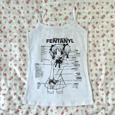 Inspire Select Cute Gothic Cartoon Graphic Corset Crop Tank Y2K Streetwear EMO Girl Cami Top white 6