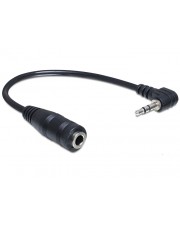 Delock Audio-Adapter Stereo Mikro-Stecker M bis stereo mini jack W 14 cm Schwarz gewinkelter Stecker (65397)