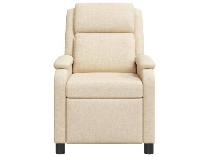 Sessel Recliner Creme Stoff mit Einstellbarer Winkel 115-160 Grad Metall und Ingenieurholz, Schaumstoff und Faser, 100% Polyester, Pflegeleicht, Wohnzimmer und Büro