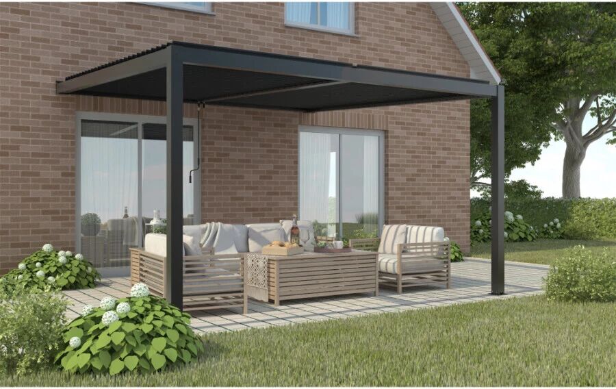 Elica Garden PERGOLA BIOCLIMATICA 3X4MT ADDOSSATA GRIGIO SC.