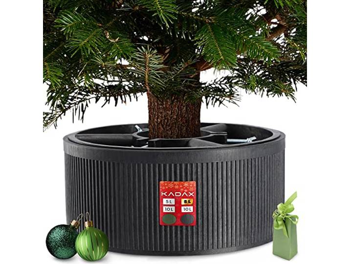 KADAX Support de sapin de Noël\, en plastique recyclé\, pour un vrai arbre\, pied de sapin (hauteur de l'arbre jusqu'à 150 cm / graphite)