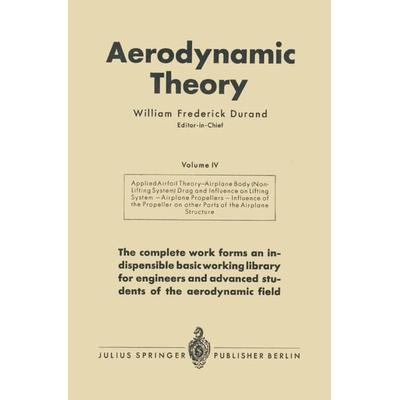 Aerodynamic Theory, Taschenbuch von William Frederick Durand, Springer Berlin, 978-3-642-89630-9