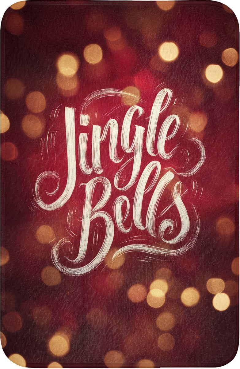 Jingle Bells Kerst WC mat - Rood - Antislip - 40 x 60 cm