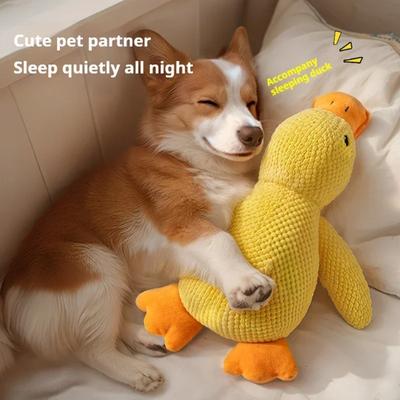 The Handy Homestead Squeaky Plush Duck Dog Chew Toy Durable Interactive Companion For Teething & Play small Duck